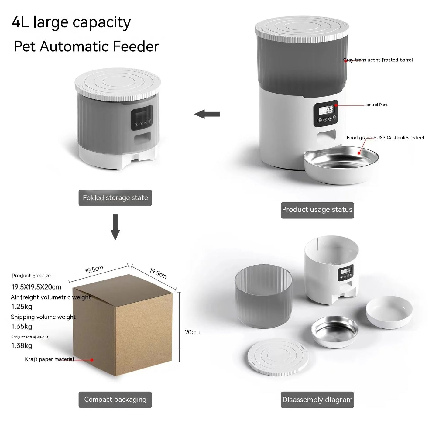 4L Smart Automatic Pet Feeder